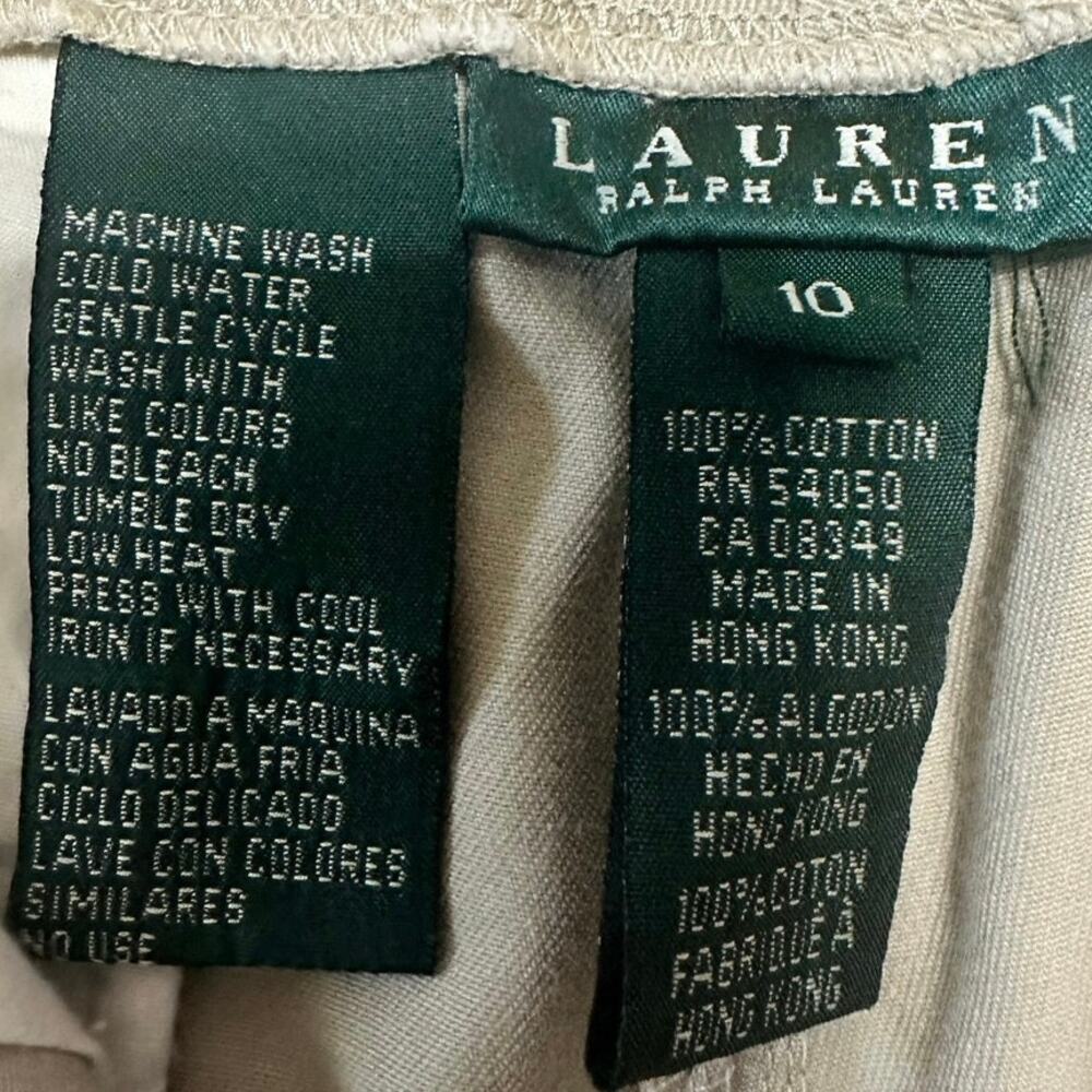 Lauren Ralph Lauren Womens Chino Khaki Shorts Size 10 100% Cotton - Picture 5 of 9